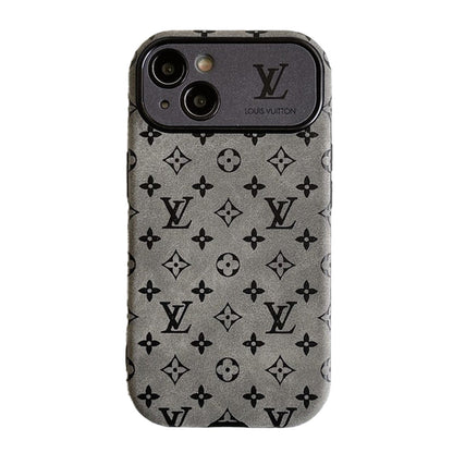 Luksus brun & Sort klassisk læder-iPhone-cover