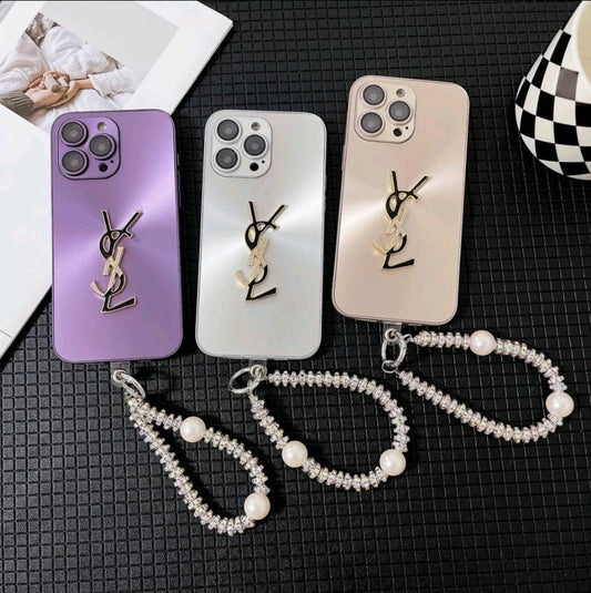 Elegant Letter Shine x Mono iPhone Case With Chain