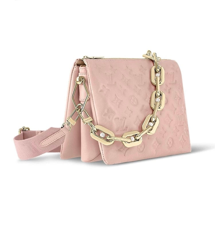Light Pink Debossed Versatile Chain Bag 021