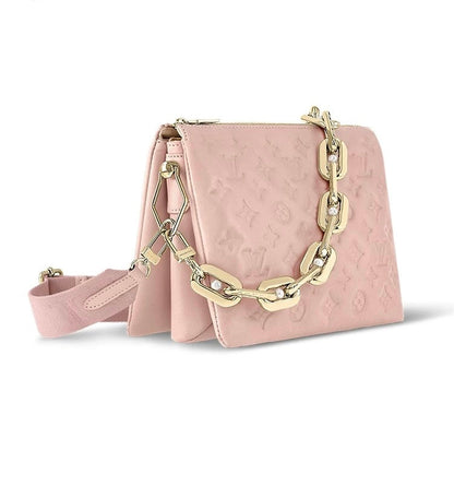Light Pink Debossed Versatile Chain Bag 021