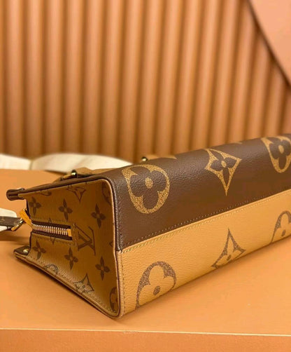 Quiet Luxury Classic Monogram Reversible Two-Tone Handbag