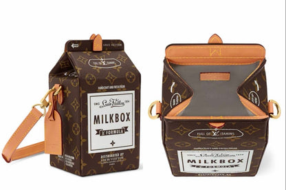 Limited-edition milk carton-style fashion handbag