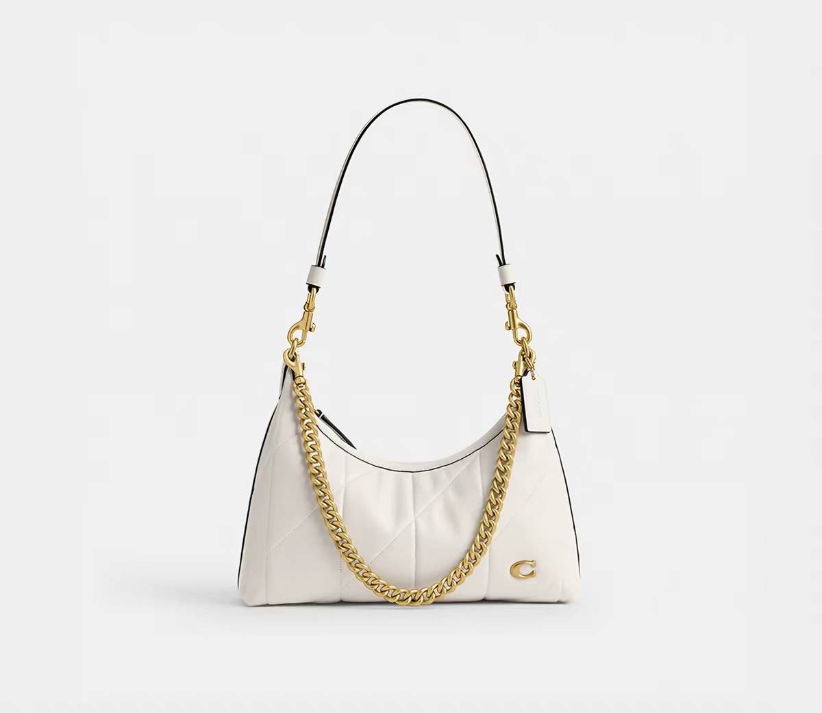 Vintage Diamond-Stitched Genuine Leather Underarm Crossbody Bag