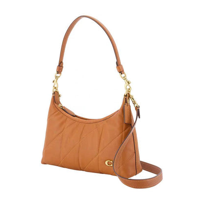 Vintage Diamond-Stitched Genuine Leather Underarm Crossbody Bag