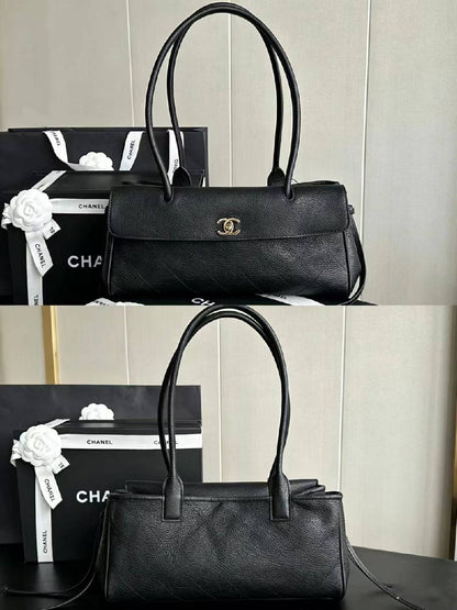 Light Luxury Litchi Grain Leather Quilted Shoulder & Handbag