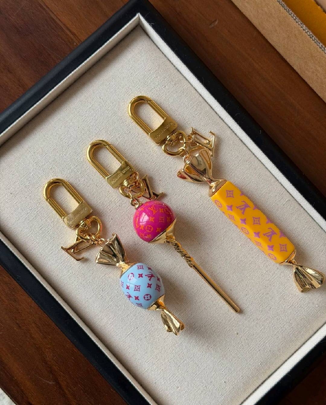 Luxury Lollipop Monogram Bag Charm Keychain