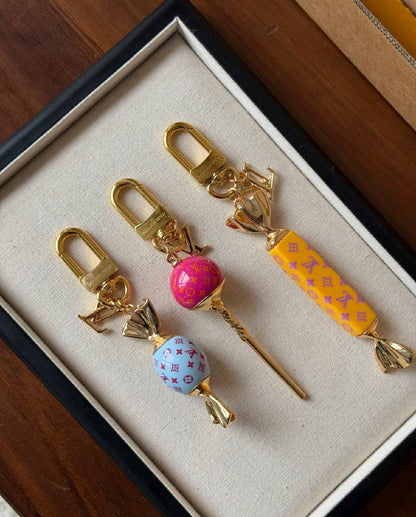 Luxury Lollipop Monogram Bag Charm Keychain