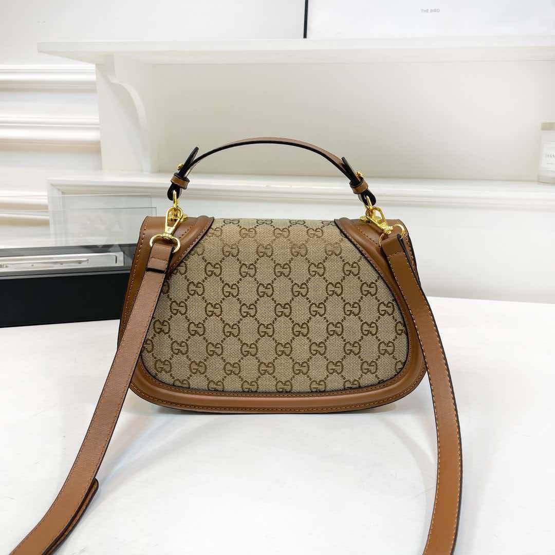 Luxury Vintage Monogram Canvas Curved Saddle Bag