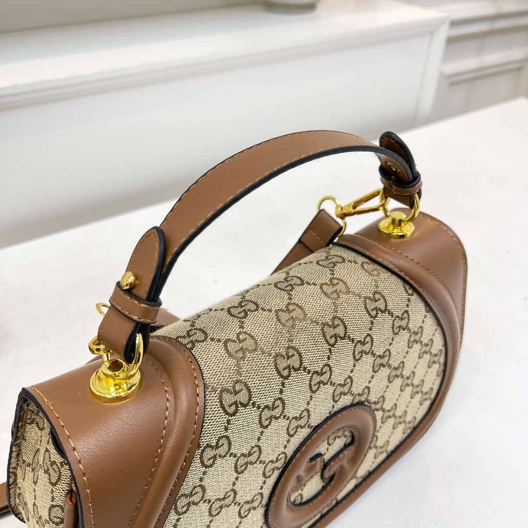 Luxury Vintage Monogram Canvas Curved Saddle Bag