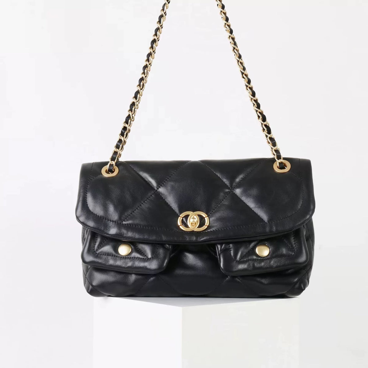Quilted Cloud Chain Shoulder Bag