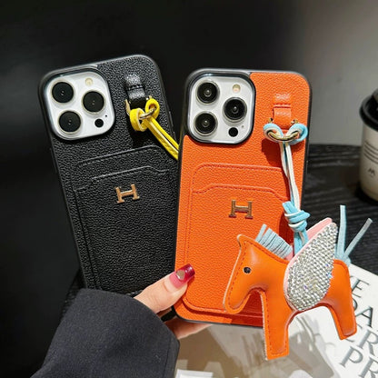 Card Holder Leather Pendant iPhone Case
