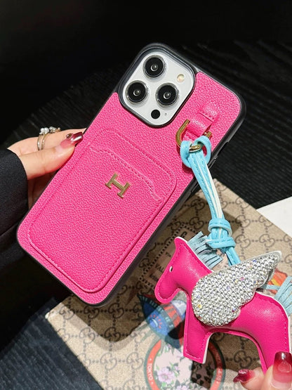 Card Holder Leather Pendant iPhone Case