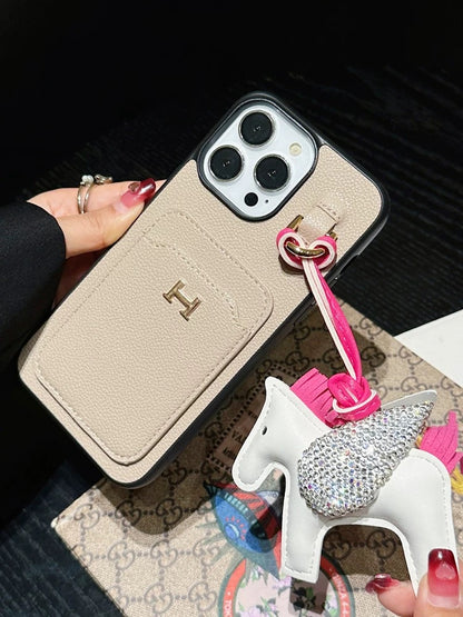 Card Holder Leather Pendant iPhone Case