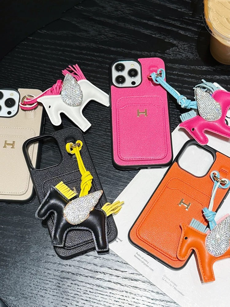 Card Holder Leather Pendant iPhone Case