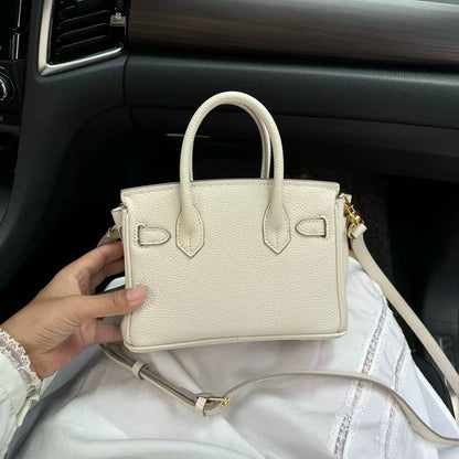 Luxury Litchi‑Grain Mini Handbag Crossbody Bag