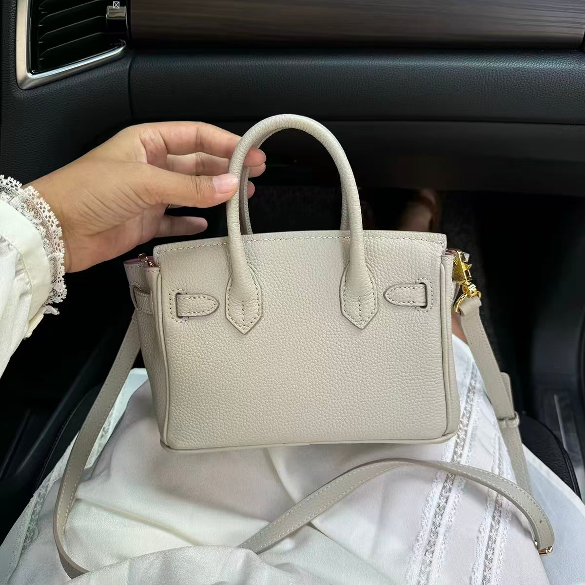 Luxury Litchi‑Grain Mini Handbag Crossbody Bag