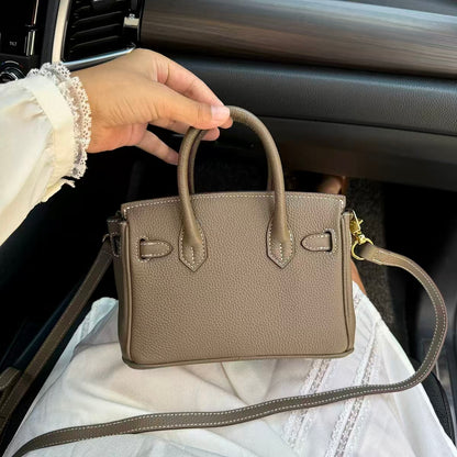 Luxury Litchi‑Grain Mini Handbag Crossbody Bag