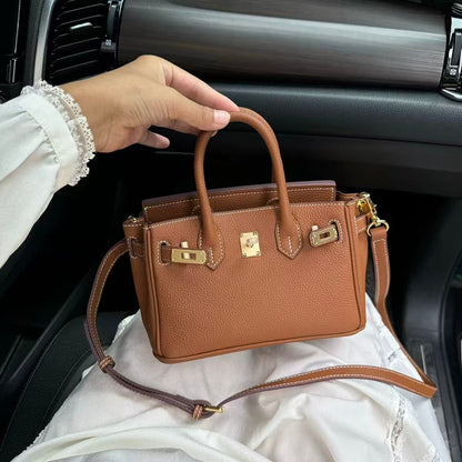 Luxury Litchi‑Grain Mini Handbag Crossbody Bag