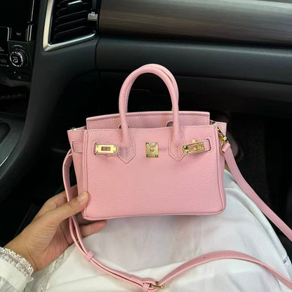 Luxury Litchi‑Grain Mini Handbag Crossbody Bag