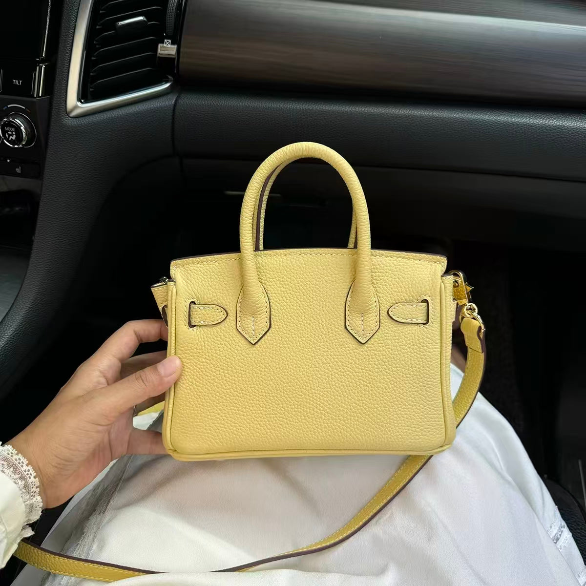 Luxury Litchi‑Grain Mini Handbag Crossbody Bag