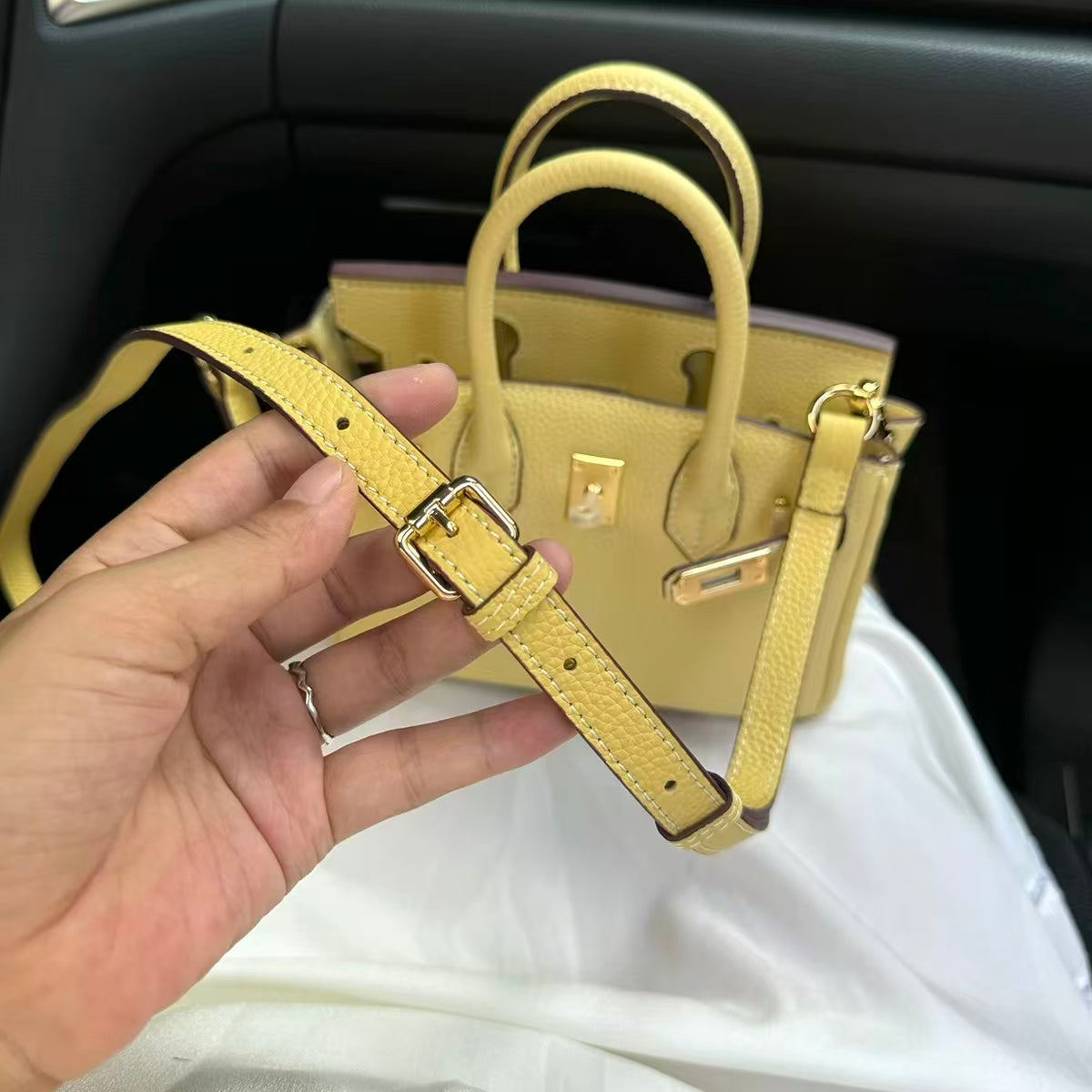 Luxury Litchi‑Grain Mini Handbag Crossbody Bag