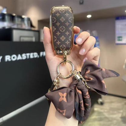 Vintage Print Bow Car Key Cover Set