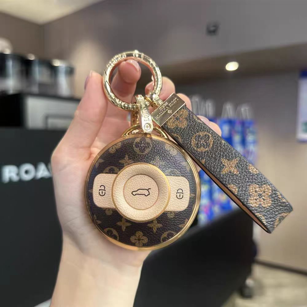Vintage Print Bow Car Key Cover Set