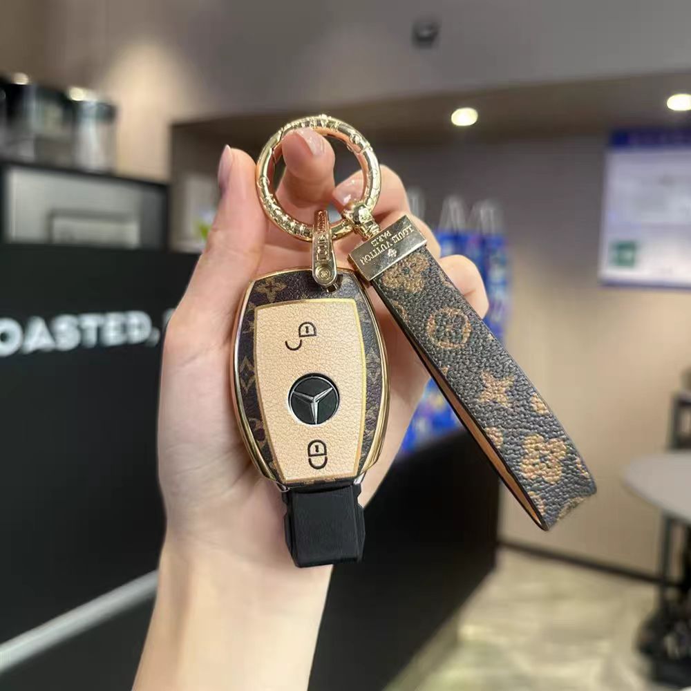 Vintage Print Bow Car Key Cover Set