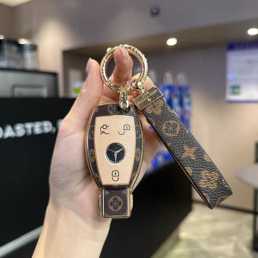 Vintage Print Bow Car Key Cover Set