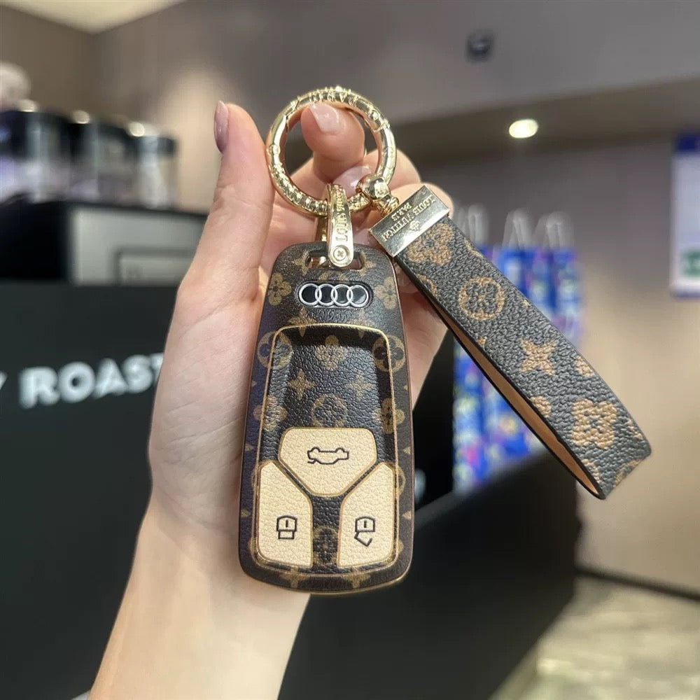 Vintage Print Bow Car Key Cover Set-A