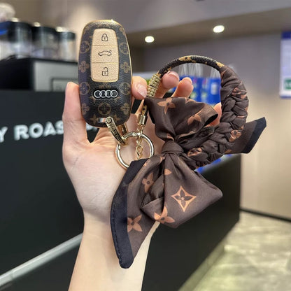 Vintage Print Bow Car Key Cover Set-A