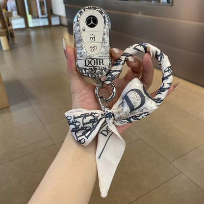 Vintage Print Bow Car Key Cover Set-1B