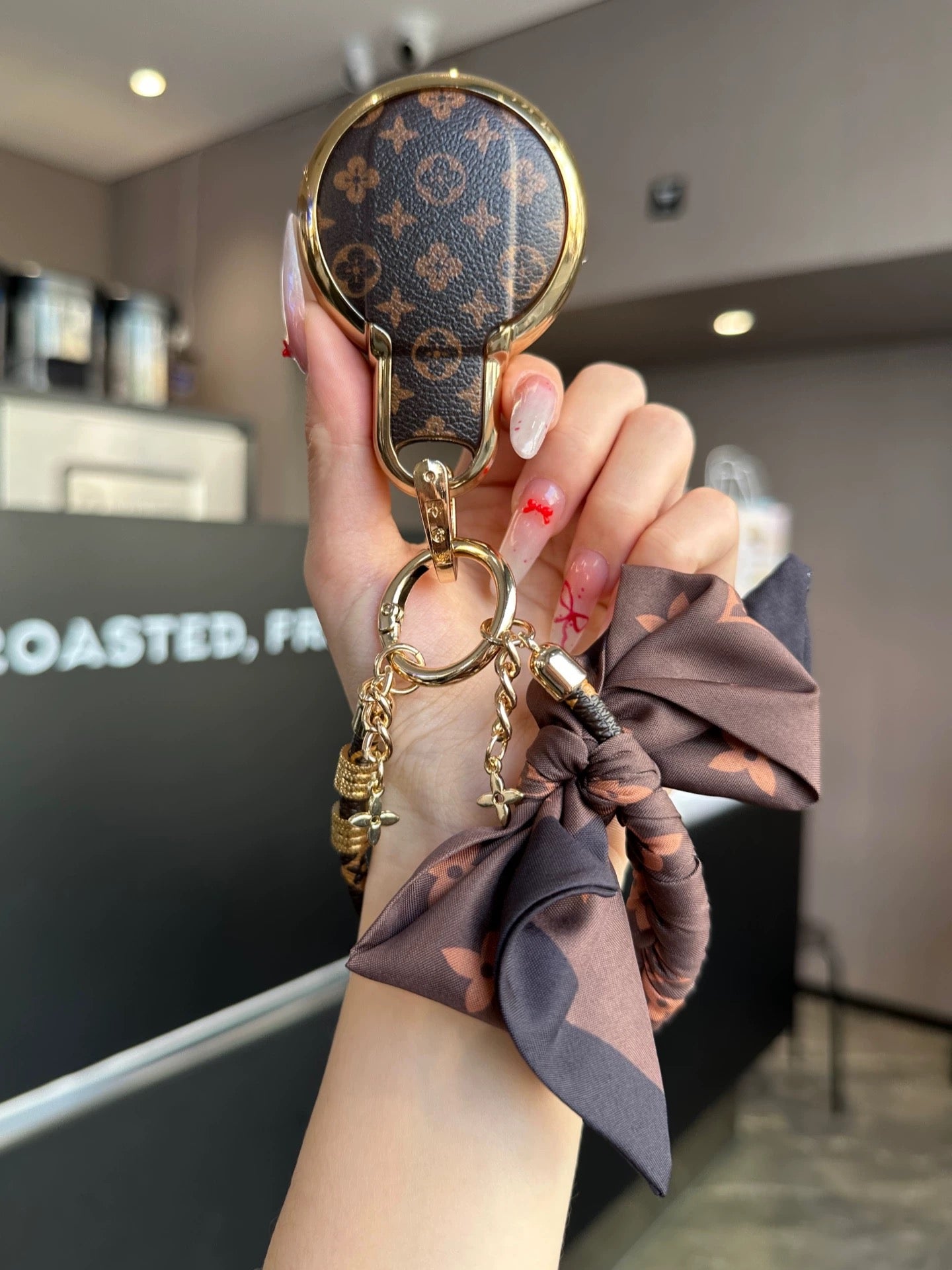 Vintage Print Bow Car Key Cover Set-BMW