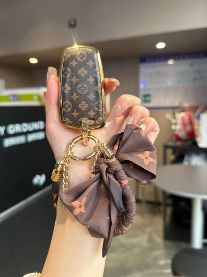 Vintage Print Bow Car Key Cover Set-BMW