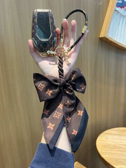 Vintage Print Bow Car Key Cover Set-BMW
