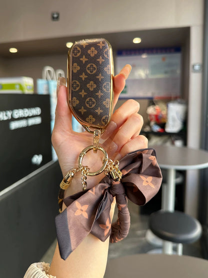 Vintage Print Bow Car Key Cover Set-BMW