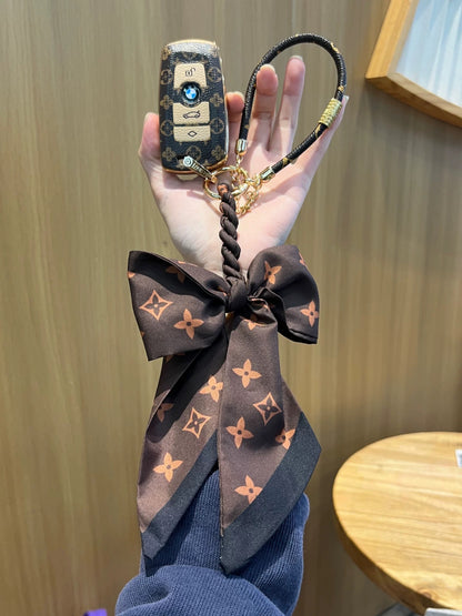 Vintage Print Bow Car Key Cover Set-BMW
