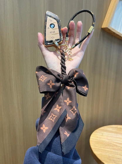 Vintage Print Bow Car Key Cover Set-BMW