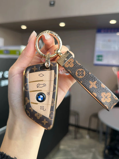 Vintage Print Bow Car Key Cover Set-BMW