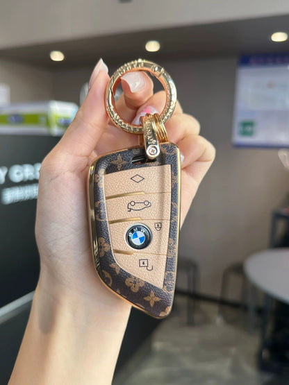 Vintage Print Bow Car Key Cover Set-BMW