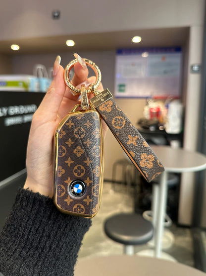 Vintage Print Bow Car Key Cover Set-BMW