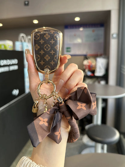 Vintage Print Bow Car Key Cover Set-Caddy