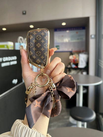 Vintage Print Bow Car Key Cover Set-Caddy