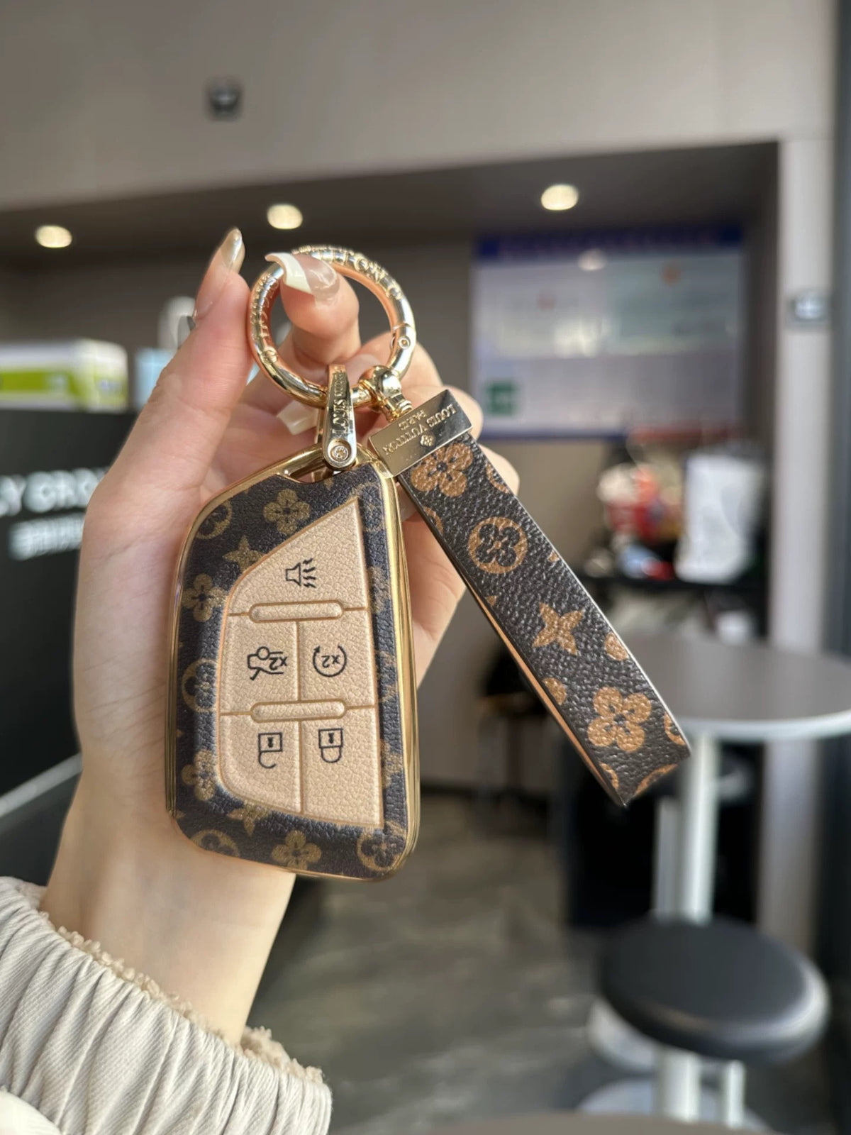 Vintage Print Bow Car Key Cover Set-Caddy