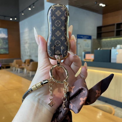 Vintage Print Bow Car Key Cover Set-Porsche
