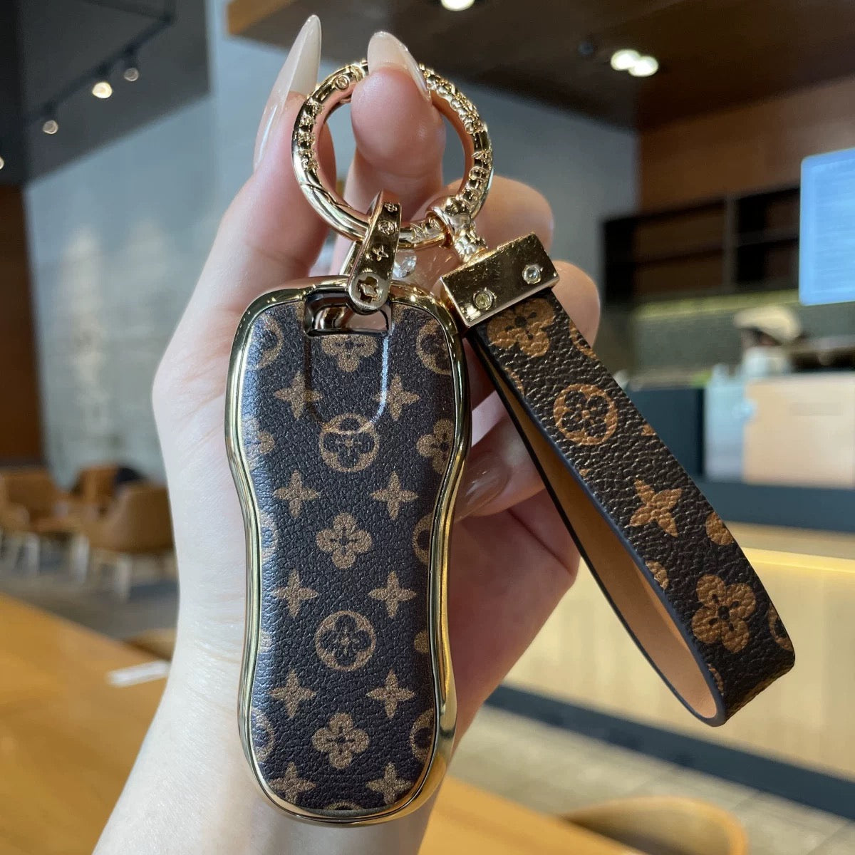 Vintage Print Bow Car Key Cover Set-Porsche
