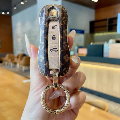 Vintage Print Bow Car Key Cover Set-Porsche
