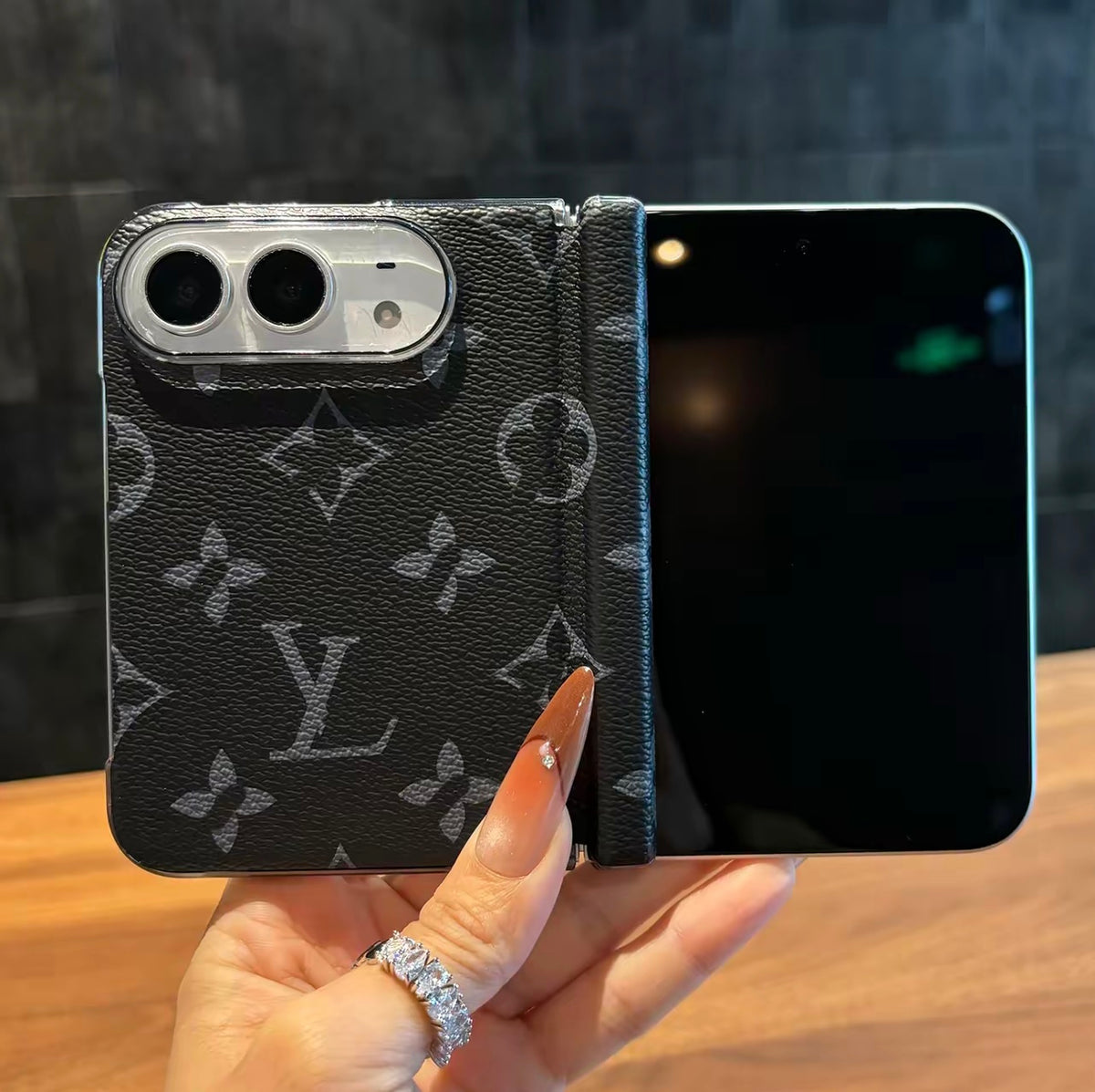 Luxury Advanced Leather iPhone Case with Card Holder & Strap
