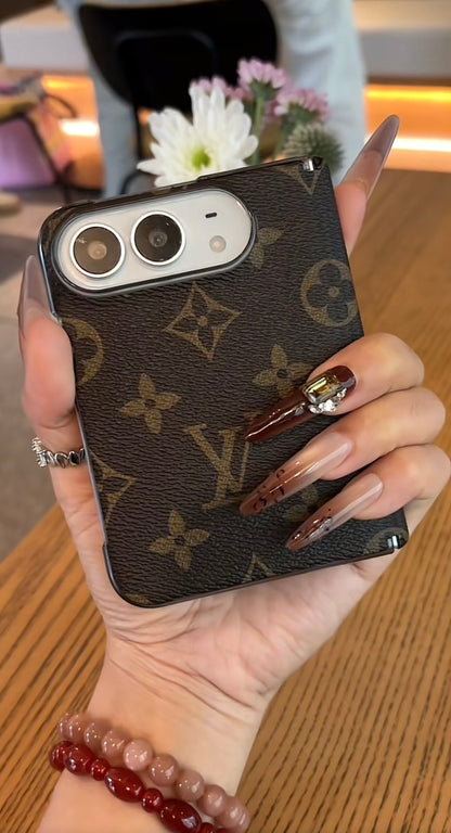 Luxury Advanced Leather iPhone Case with Card Holder & Strap