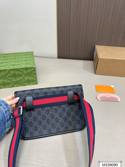 Casual Streetwear Men Flap Crossbody Bag